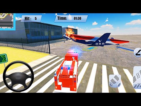 Fire Truck Game Simulator 2020 - Airplane Fire Rescue #6 - Android GamePlay