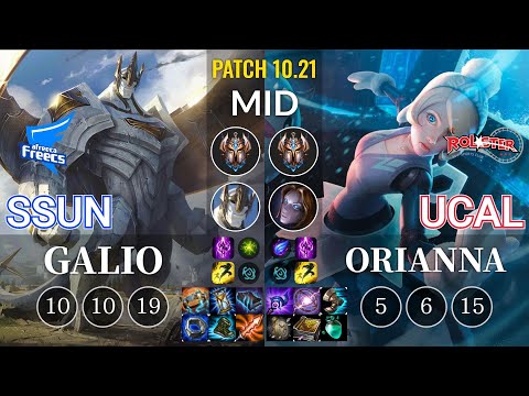 AF SSUN Galio vs KT Ucal Orianna Mid - KR Patch 10.21