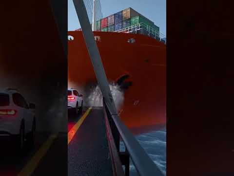 Container Ship Slams Into Coastal Bridge in Heavy Fog