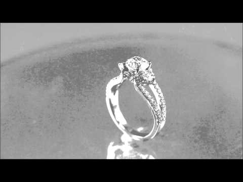 14K WHITE GOLD ROUND CUT DIAMOND ENGAGEMENT RING ART DECO 1.74CTW H-VS2 EGL USA - KNR INC - 670