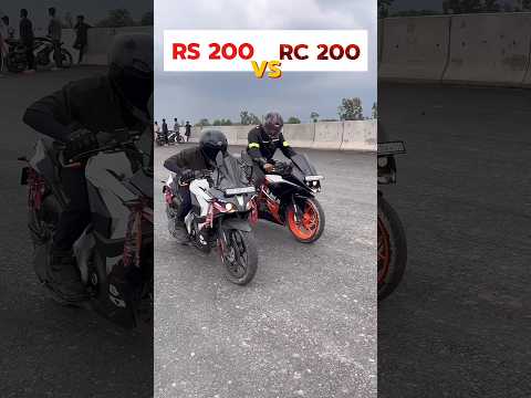 RS 200 Vs RC 200 DRAG RACE #rs200 #rc200 #dragrace #pulsarrs200 #ktmrc200 #shorts
