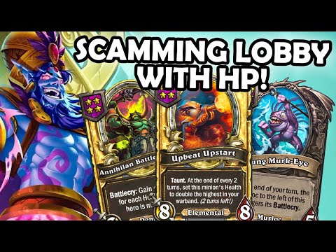 The HP Comp With GOLDEN Battlemaster, Upbeat Upstart and Murk-Eye! | Hearthstone Battlegrounds