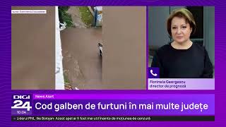 ANM a emis un nou cod galben de ploi torenţiale, vijelii şi grindină. Zonele vizate de vânt puternic