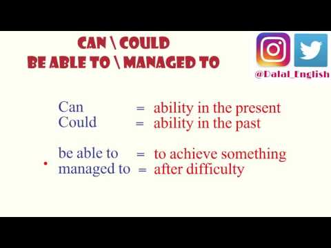 Modal Verbs [can \ could \ manage to \ be able to]