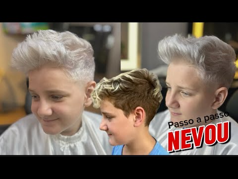 Como fazer  o nevou /  como deixar o cabelo branco neve. #cabelonevou #cabelomasculinoplatinado
