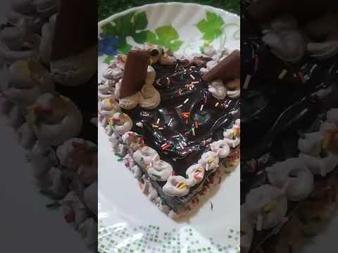 simple tow  layer love chocolate cake design #youtube # video 🍰🧁