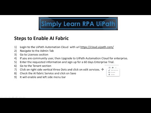 Steps To Enable AI Fabric #UiPath #AIFabric #RPA #Robotic Process Automation