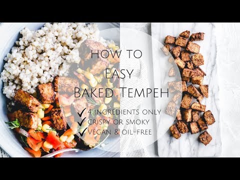 EASY BAKED TEMPEH (4 ingredients only, vegan & oil-free)
