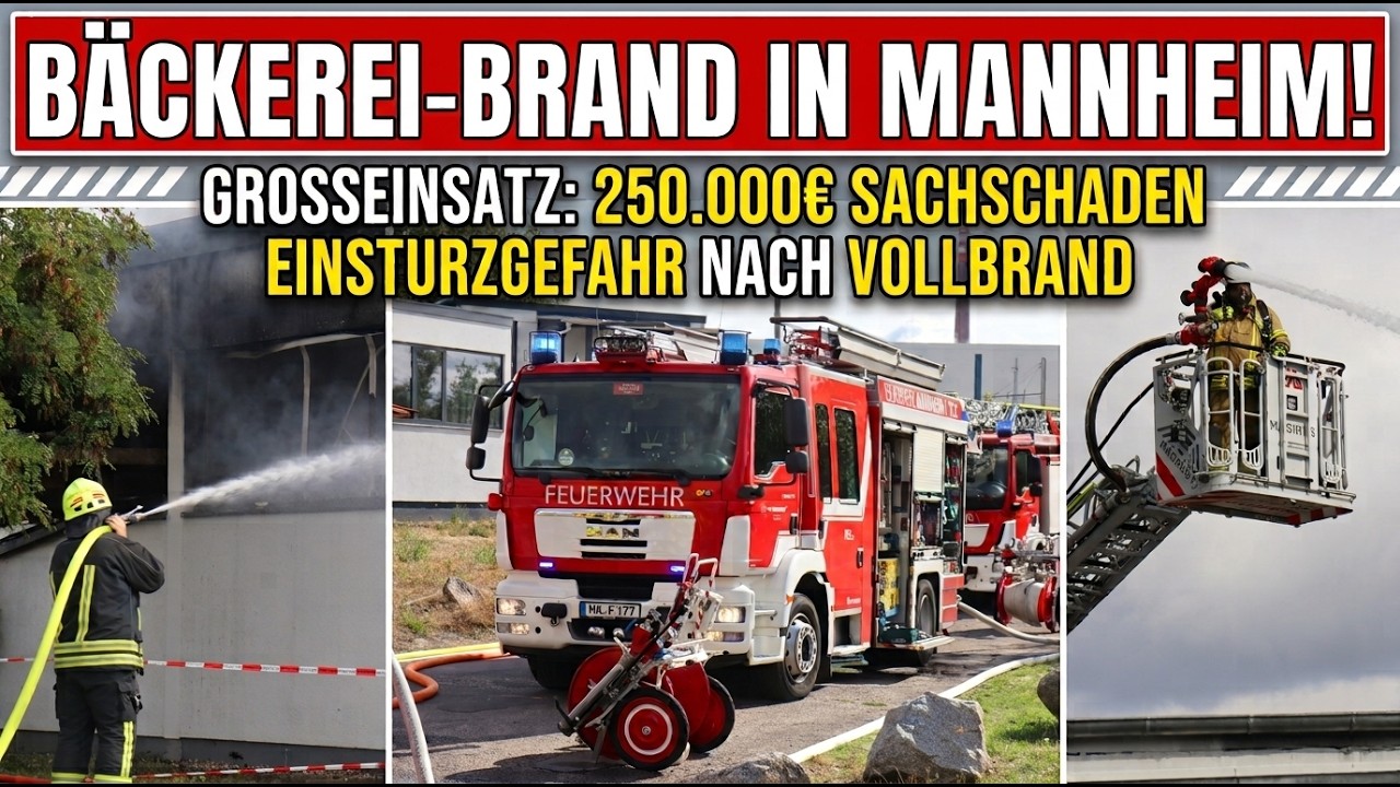 Hoher Sachschaden bei Brand in einem Bäckereibetrieb in Mannheim