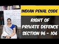 Section 96 To 106 Of Indian Penal Code Right Of Private Defence IPC