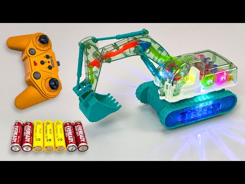 Unboxing Gear Excavator, 11CH Remote Control Excavator Xuezhishan, Police Car, Tanker Truck, Robot