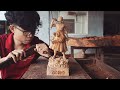 How To Carve ZORO One Piece Wood Carving Timelapse