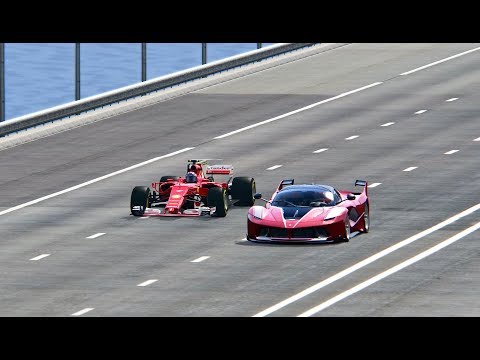 Ferrari F1 2017 vs Ferrari FXX K - TOP SPEED BATTLE