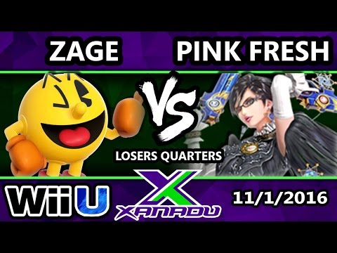 S@X 174 - Zage (Pacman) Vs. VGBC | Pink Fresh (Bayonetta) - SSB4 Losers Quarters - Smash for Wii U