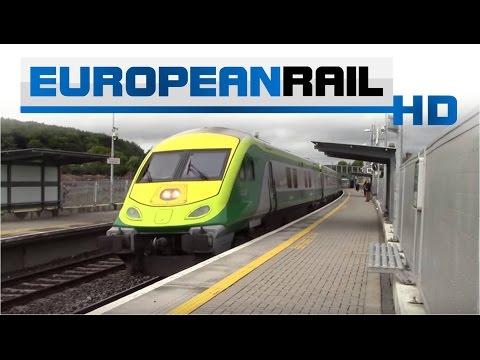 Iarnród Éireann Irish Rail 201 loco 219 + mk4 set 4007 passes Portarlington Station