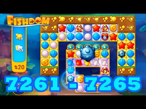 Fishdom Level 7261 - 7265 HD Walkthrough | 3 match puzzle | gameplay | android | 7262 | 7263 | 7264