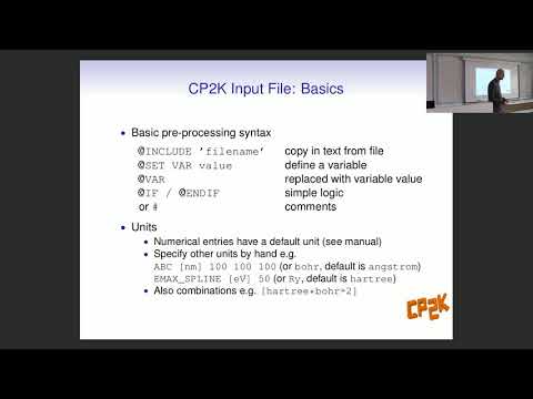 Introduction to CP2K (3/7) - Running CP2K calculations (prof. Jürg Hutter)