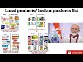 List of Indian products and foreign products. #Made In India products.