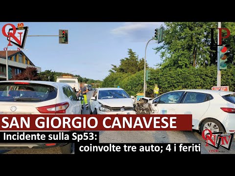 SAN GIORGIO CANAVESE - Incidente sulla Sp53: coinvolte tre auto; 4 i feriti