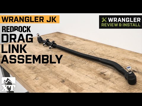 Part of a video titled Jeep Wrangler JK RedRock Drag Link Assembly Review & Install - YouTube