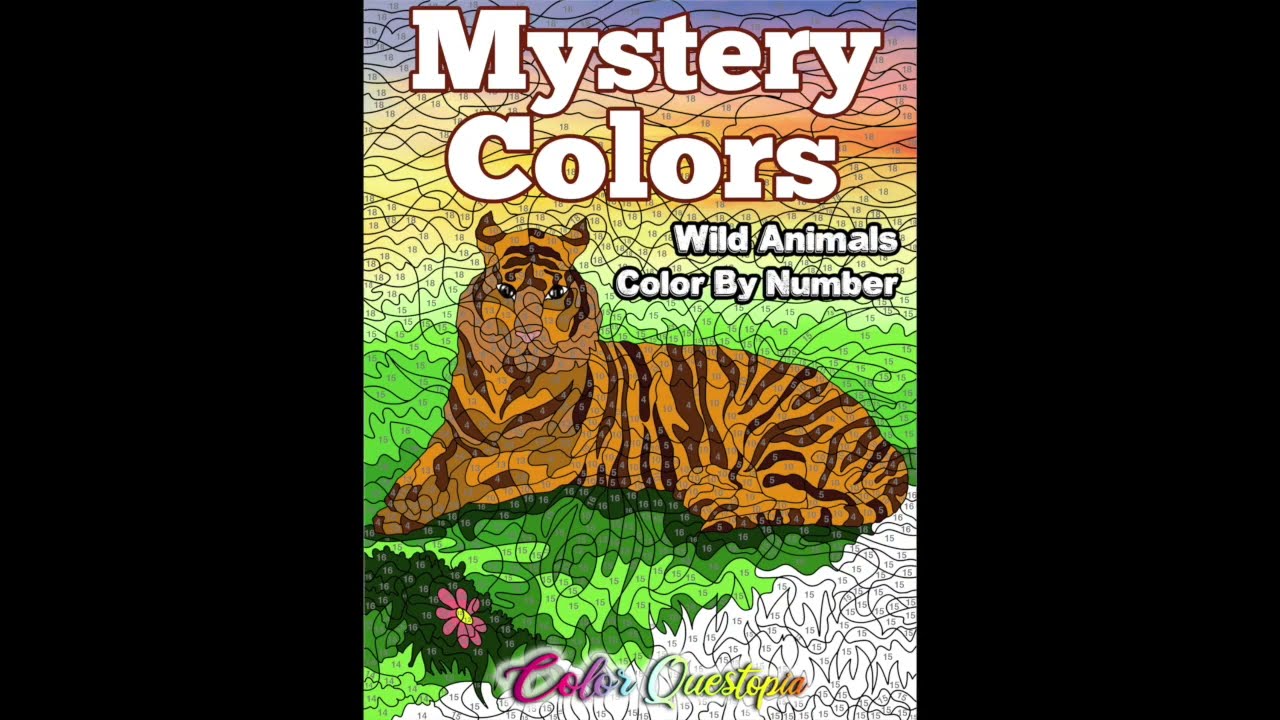 Mystery Colors Color By Number Wild Animals Coloring Book for Adults   Color Questopia  Flip Through