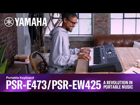 Piano Yamaha PSR-E473 Sensible + Estuche Base metalica, Music Box