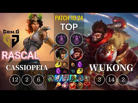 GEN Rascal Cassiopeia vs Wukong Top - KR Patch 10.24