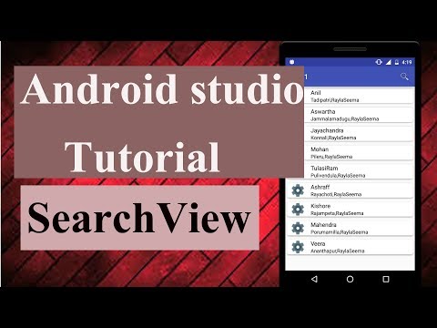 Android Studio  tutorial: Implementing SearchView in action bar with source code