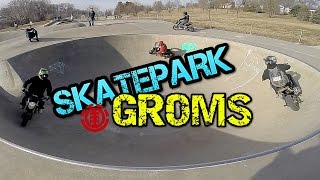 Motorcycles Shred at Skatepark | Omaha Grom Squad