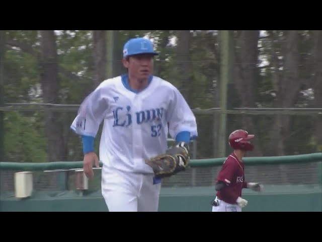 【ファーム】強い当たりに反応!! ライオンズ・陽川尚将のファインプレー!! 2024年4月21日 埼玉西武ライオンズ 対 東北楽天ゴールデンイーグルス