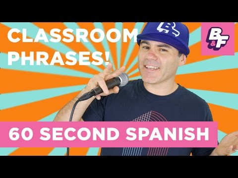 Learn Spanish Class Vocabulary with BASHO & FRIENDS - 60 Second Spanish - Classroom Phrases