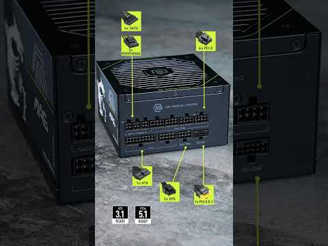 MSI MAG A1200PLS PCIE5, Fully Modular Gaming 1200W Power Supply