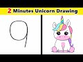 HOW TO DRAW UNICORN WITH NUMBER 9 EASY IN 2 MINUTES