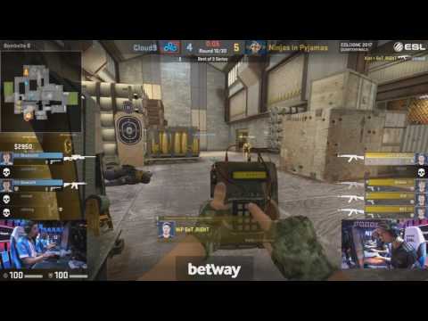 NIP highlights against Cloud 9 [Cache] Map 2 - Quarterfinal at ESL One Cologne 2017