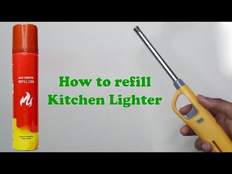 Part of a video titled How to refill Kitchen Lighter. Lighter refill - YouTube