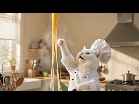  گربه فکر می‌کنه استادِ آشپزیه…راستش، با این قیافه‌ی جدی، ما هم باورمون شده!😅 