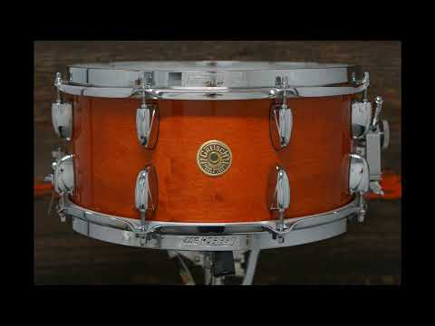 SOLD - Gretsch 6.5x14" Broadkaster Snare Drum - Burnt Orange Gloss