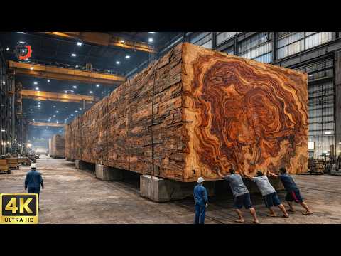 Inside Extreme Giant Wood Processing | Thousand-Year-Old Trees Turned Into Luxury Furniture