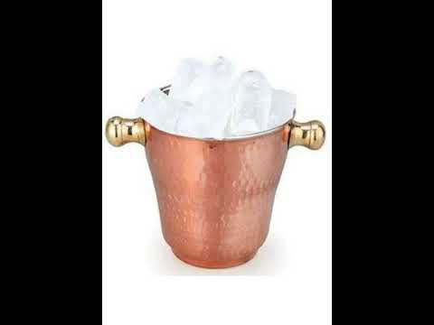 Heritage box copper ice bucket, size: 13.5 cm dia 14.5 cm h