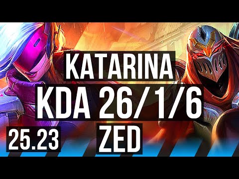 KATARINA vs ZED (MID) | 26/1/6, Legendary, Quadra, 70% winrate, 50k DMG | EUW Master | 25.23