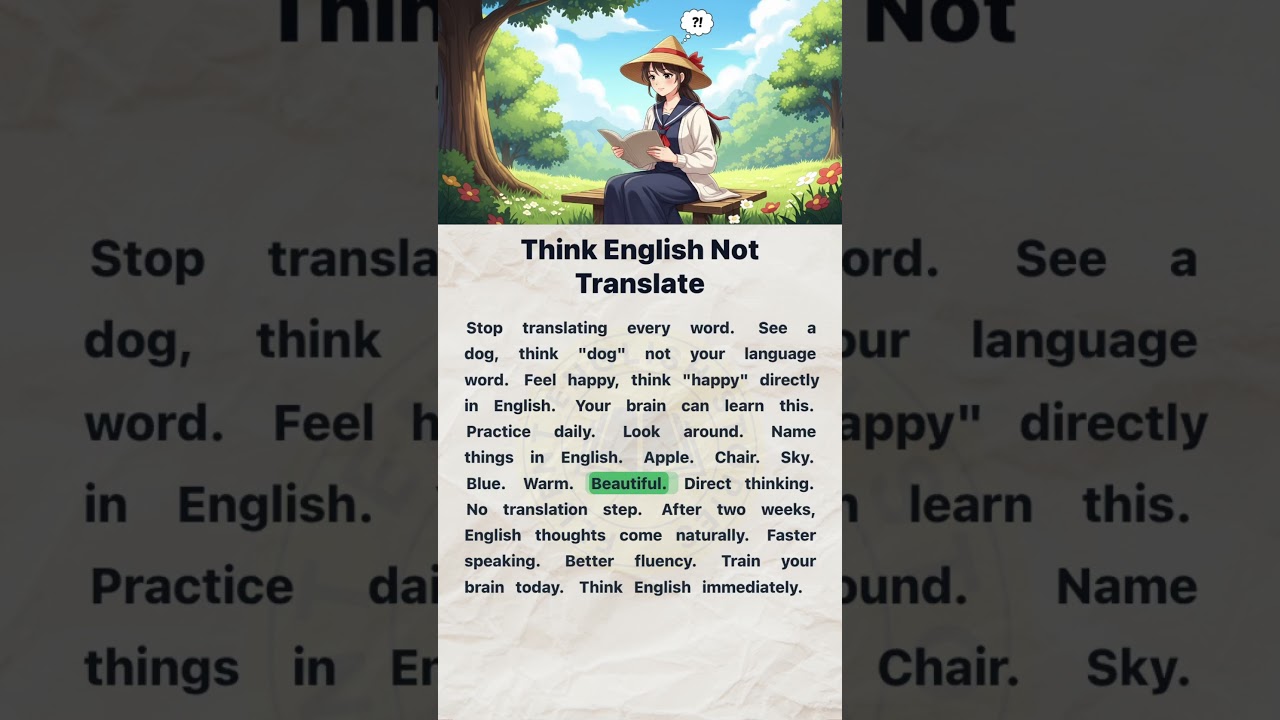 Think Translator Practice Shadowing: Think English Not Translate | English Reading and ...