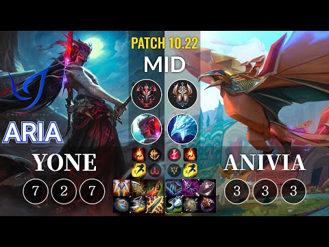 CGA Aria Yone vs Anivia Mid - KR Patch 10.22