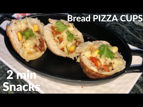 HomeMade Bread PIZZA CUPS Recipe - Without Oven - EASY And QUICK Pizza Cup - Summer Snacks Recipe