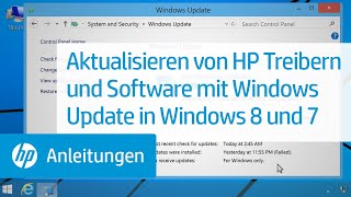 Aktualisieren von HP Treibern und Software mit Windows Update in Windows 8 und 7