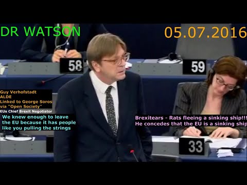 VERHOFSTADT LASHES OUT AT UK LEADERS AFTER BREXIT VOTE - REACTS BADLY TO PROPOSED EU REFORMs