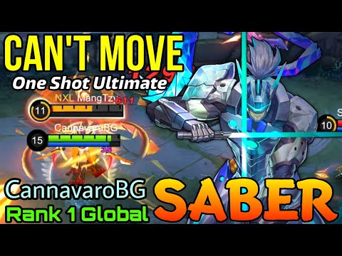 No Escape! Saber One Shot Ultimate! - Top 1 Global Saber by CannavaroBG - Mobile Legends
