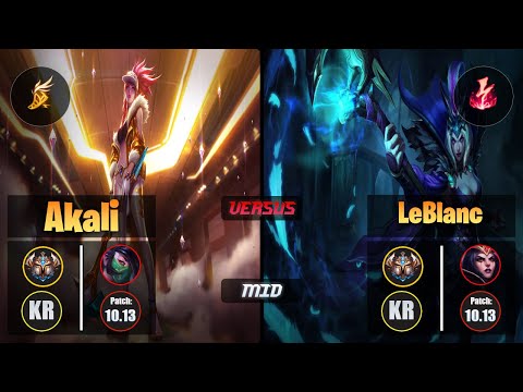 Challenger AKALI [Fleet Footwork] (Mid) VS  LEBLANC - Challenger KR Patch 10.13