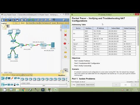 9.3.1.4 Packet Tracer - Verifying and Troubleshooting NAT Configurations