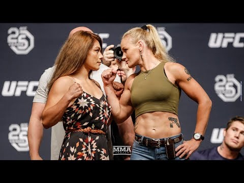 Nicco Montano vs. Valentina Shevchenko UFC 25th Anniversary Press Conference Staredown