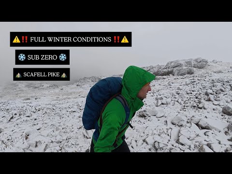 ⚠️‼️Hiking Scafell Pike in Extreme Weather‼️⚠️ | Whiteout, Snow & Wind ❄️💨